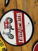 Cast Lambretta advertising sign, width approx 24cm