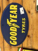 Goodyear Tyres cast advertising sign, width approx 28cm