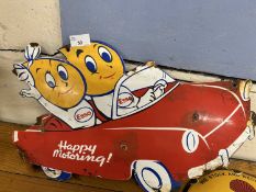 Esso Mr & Mrs Drip Happy Motoring enamel sign, height approx 30cm, width approx 50cm