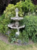 Composite garden water feature, height approx 160cm, maximum width approx 95cm
