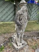 Composite garden statue formed as a man, height approx 100cm
