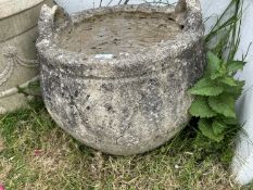 Composite garden plant pot, height approx 40cm, overall width approx 55cm