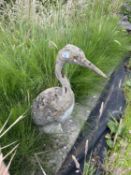 Composite garden statue formed as a heron (a/f), height approx 70cm