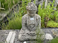 Pair of composite seated Buddhas, height approx 50cm
