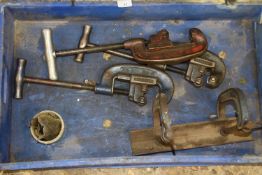 Two Record pipe cutters together with a Virax pipe cutter