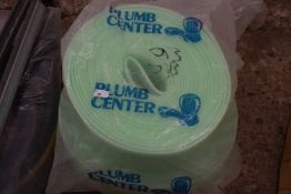 Two rolled quantities of pipe insulation together with ducting clips etc