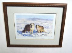 David Shepherd (British,1931-2017), 'Artic Foxes', limited edition chromolithograph, numbered 921/