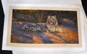 Anthony Gibbs (British, b.1951), 'The Great White Tiger', limited edition chromolithograph, numbered