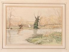 Jason Partner (British,1922-2005), Norfolk Broads, watercolour, signed and dated '79, 17x24cm,