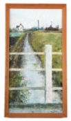 John.B (British, 20th century), 'Mildenhall Drain, Burnt Fen', impasto oil on board, signed and