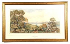 John Joseph Cotman (British,1814-1878), 'Landscape to Distant Lake', watercolour, signed and dated