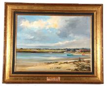 Shirley Carnt (British, 20th century), 'Brancaster Staithe, Summer Morning', oil on canvas,