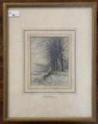 British School, late 19th century, 'The Beeches at Cambusnethan, Lanarkshire', watercolour,