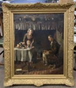 British School, circa early 20th century, interior scene depicting an elderly couple sitting by a