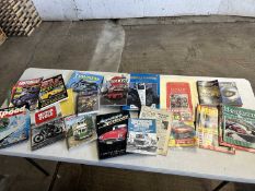 Mixed boxed of motoring ephemera, cars, bikes, buses etc, 30 items - Ref: 235