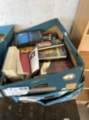 Two boxes containing approx 40 small format literature books