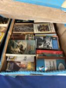 Two boxes containing approx 40 small format literature books