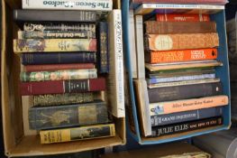 Two small boxes of assorted older volumes including The Poems of Matthew Arnold, Thomas Hardy,