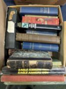 Box, containing mixed children’s and other volumes, including Eagle annual against the world, survey