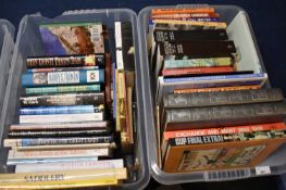 Two boxes of various hardback and softback books including History of the 20th Century, military