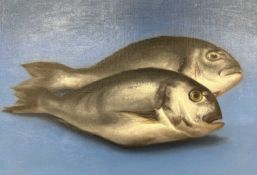Renny Tait (British b.1965), 'Fish on Blue', 2005, signed and inscribed (verso), unframed. Qty: 1