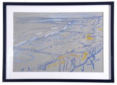 Josey Brett, British School, 20th Century, Seascape, pastel on grey paper, signed, 15 x 23.5ins,