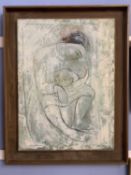 Dorothy Morton (British,1905-1983), inscribed on verso: 'Mother and Child', oil on canvas, signed,