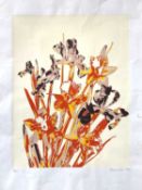 Robert Jones (British / Cornish, 20th century), Irises, limited edtion screenprint, numbered 10/500,