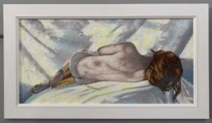 Krys Leach (British, contemporary), 'High Key VI', oil and marble dust on board, signed and dated