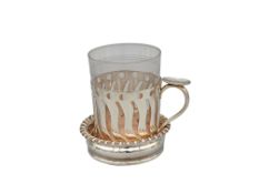 Sechs Teegläser mit Silbermontur