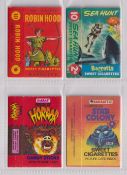 Sweet cigarette packets, Barratt's, 4 packets (no slides) for Robin Hood, House of Horror,