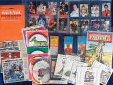 Trade cards, selection inc. MA fisheries Happy Families (6 cards), Burton's Wagon Wheels NFL