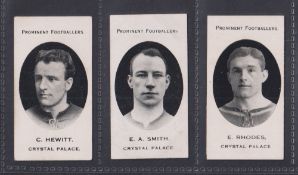 Cigarette cards, Taddy, Prominent Footballers (London Mixture), Crystal Palace, 3 cards, C.