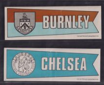 Trade cards, A&BC Gum, Football Team Pennants, (set, 26 cards) (gd)