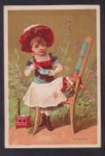 Trade card, Nicholson's Tea (Newton Abbot), Advertising card with calendar back for 1885, 'L'