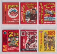 Sweet cigarette packets, Primrose Confectionery, a collection of 6 packets (no slides) for Popeye,
