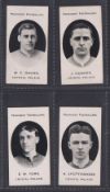 Cigarette cards, Taddy, Prominent Footballers (London Mixture), Crystal Palace, 4 cards, W.C.