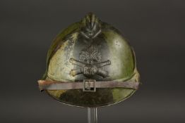 Casque Adrian 1915 artillerie camoufle. Camouflaged Adrian 1915 artillery helmet. 