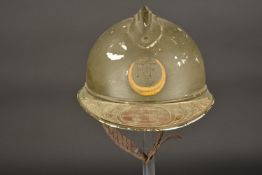Casque Adrian officier troupes d'Afrique. Adrian helmet for African troops. 