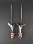 Paire de porte-fanion de la Decima Mas. Pair of Decima Mas pennant holder.  