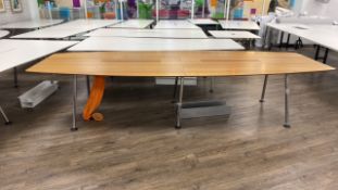 Large Oak Wood Desk With Cable Slots
