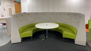 Large Fabric Circular Seating Bench With Table