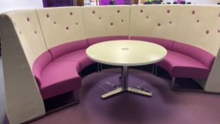 Large Fabric Circular Seating Bench With Table