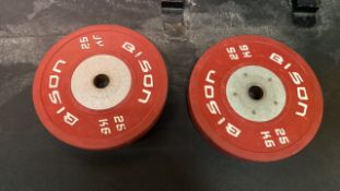 Bison 25Kg Bumper Weight Plate X2