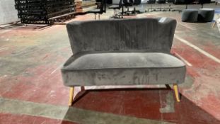 Two Seater Grey Fabric Sofa