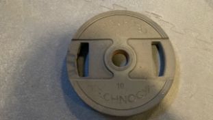 Set Of Two Technogym 10kg Weight Plates