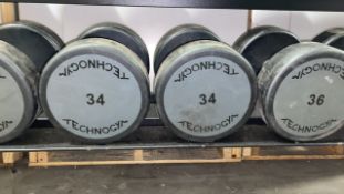 Technogym 34kg Dumbbell X2