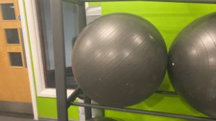 Set Of Three Black Exercise Balls