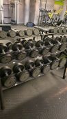 Technogym dumbbells and shelf