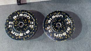 Bison 15Kg Bumper Weight Plate X2 (Patterned)